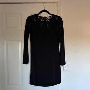 Jigsaw Black Long Sleeve Lace Dress